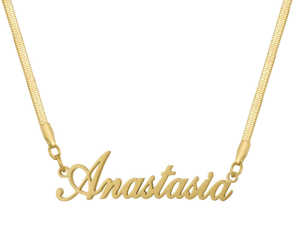 Custom/Personalized Herringbone Nameplate Necklace
