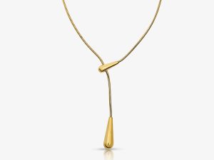 Golden Drip Lariat Necklace